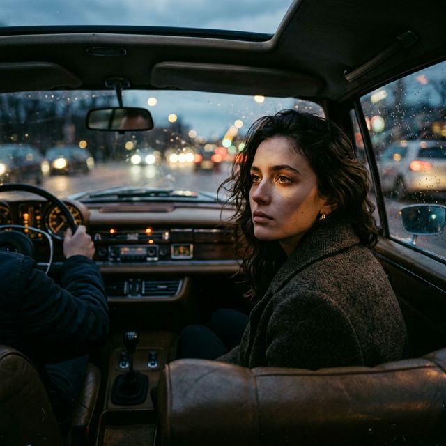 Carro ao entardecer
